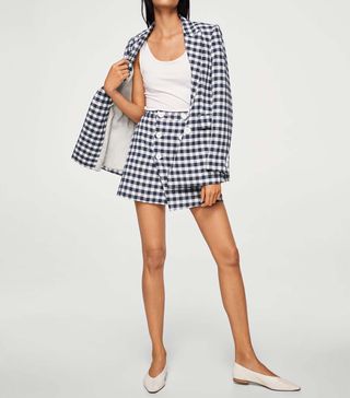 Mango + Gingham Print Skirt