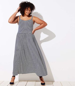 Loft + Striped Strappy Maxi Dress