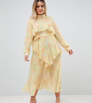 ASOS Curve + Printed Chiffon Maxi Dress