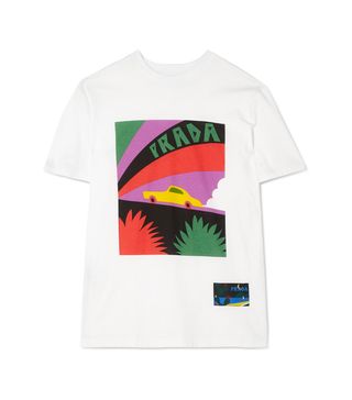 Prada + Printed Cotton-Jersey T-Shirt