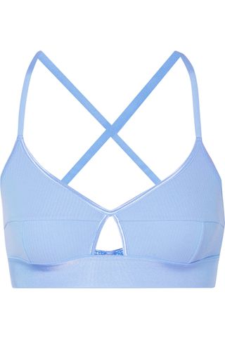 Baserange + Lady Cutout Ribbed Stretch-Cotton Soft-Cup Bra