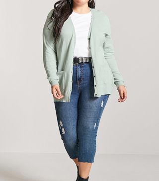 Forever 21 + Slub Knit Button-Front Cardigan