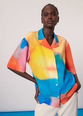 Whistles + Rainbow Silk Bowling Shirt