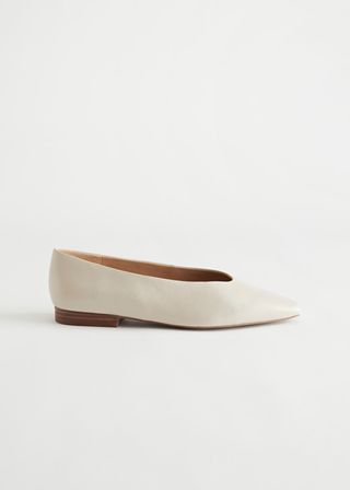 & Other Stories + Pointed Leather Ballerina Flats