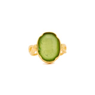 Goossens + Cabachons Oval 24kt Gold-Dipped Ring