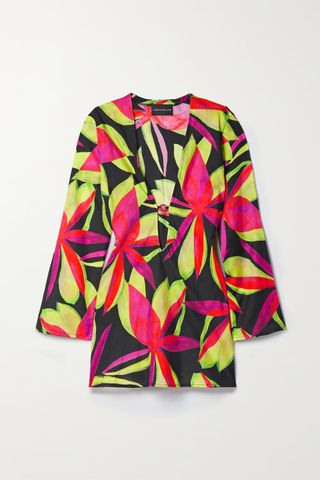 Louisa Ballou + Floral-Print Cotton and Silk-Blend Crepe De Chine Mini Dress