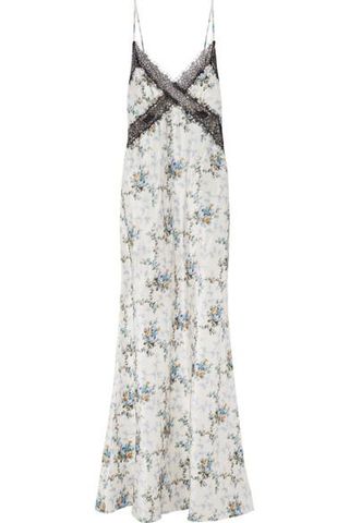 Brock Collection + Donnie Lace-Trimmed Floral-Print Silk-Taffeta Maxi Dress