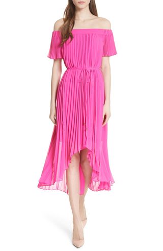 Ted Baker + Melli Off the Shoulder Pleat Dress