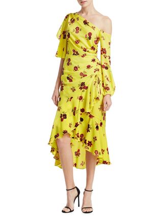 A.L.C. + Florence Floral Silk Midi Dress