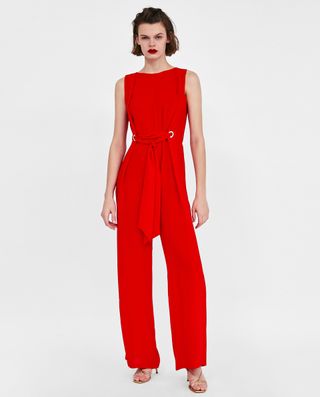 Zara + Long Jumpsuit With Eyelets