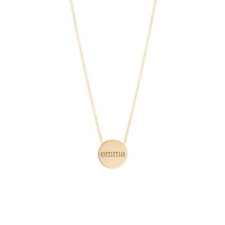 Zoe Chicco + Personalized Gold Disc Necklace