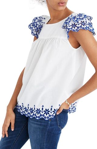 Madewell + Embroidered Story Top