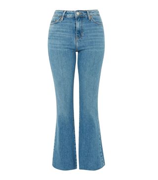 Topshop + MOTO Mid Blue Dree Cropped Jeans