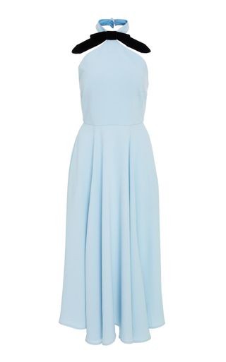 AlexaChung + Bow-Embellished Halter Dress