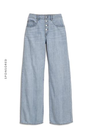 Gap + Wearlight High Rise Wide-Leg Jeans With Button-Fly
