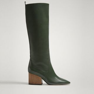 Massimo Dutti + Limited Edition Green Leather Boots
