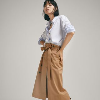 Massimo Dutti + Double Button Front Skirt