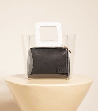 Staud + Mini Shirley Bag in Black White
