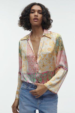 Zara + Patchwork Printed Shirt