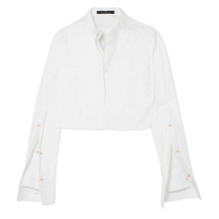 ROKH + Embellished Cropped Cotton-Poplin Shirt