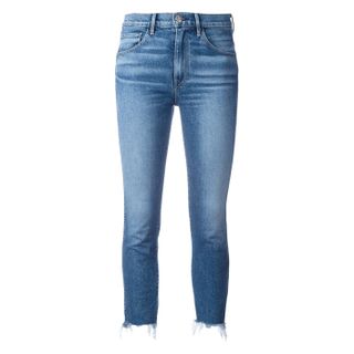 3x1 + Frayed Trim Cropped Jeans