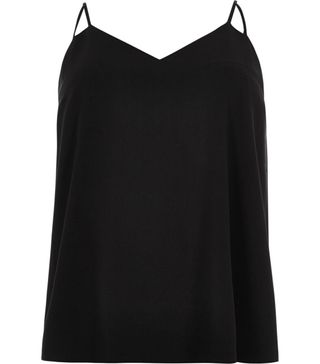 River Island + Black Cut Out Strap Cami Top