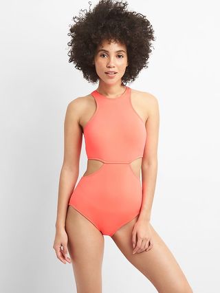 Gap + High-Neck Cutout One-Piece Suit