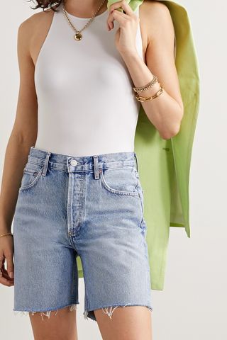 Agolde + Rumi Frayed Denim Shorts