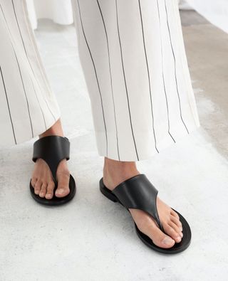 & Other Stories + T-Bar Strap Leather Sandals