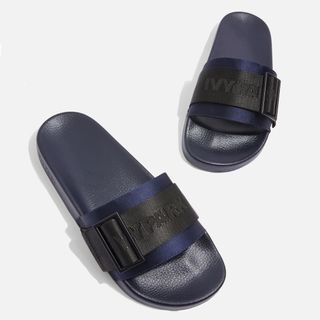 Topshop + High Shine Sliders by Ivy Park