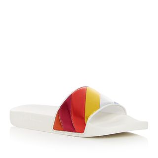 Salvatore Ferragamo + Groove Multicolor Pool Slide Sandals