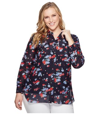 Lauren Ralph Lauren + Floral Crinkled Cotton Shirt