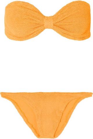 Hunza G + Jean Seersucker Bandeau Bikini