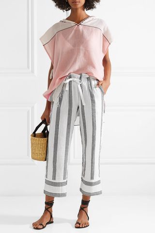 Lemlem + Xena Striped Cotton-Blend Gauze Straight-Leg Pants