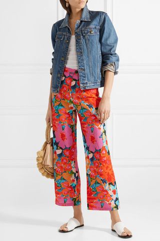 Mara Hoffman + Arlene Floral-Print Tencel and Linen-Blend Flared Pants