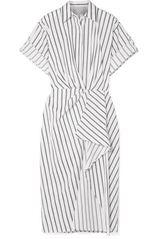 Jason Wu + Striped Cotton-Poplin Midi Dress