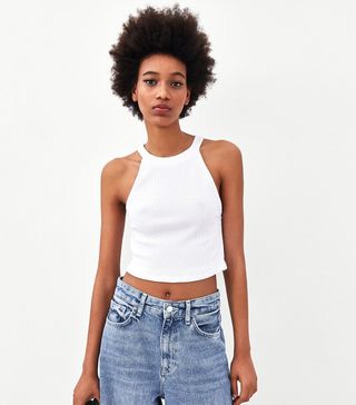 Zara + Ribbed Halterneck Top