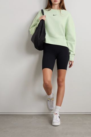 Nike + Sportswear Essentials Oversized Cropped Cotton-Blend Jersey Sweatshirt