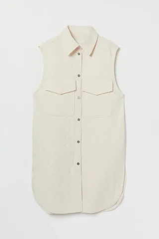 H&M + Sleeveless Shirt Jacket