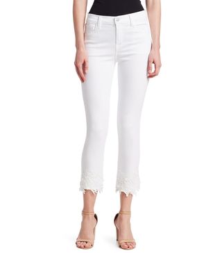 J Brand + Selena Lace Hem Cropped Jeans