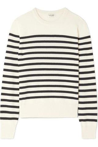 Saint Laurent + Marino Striped Cashmere Sweater