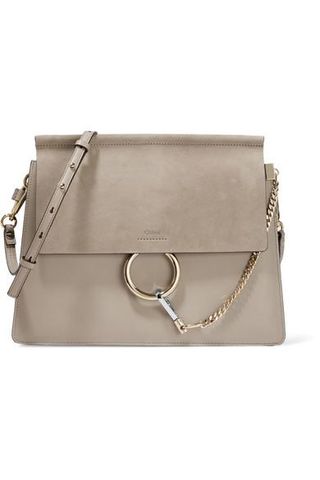 Chloé + Faye Medium Leather and Suede Shoulder Bag