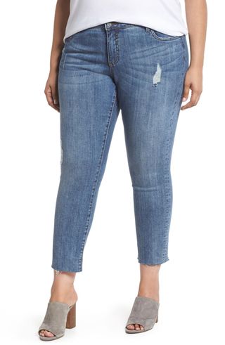 Kut From the Kloth + Reese Distressed Ankle Straight Leg Jeans