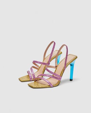 Zara + Shiny Strap Sandals