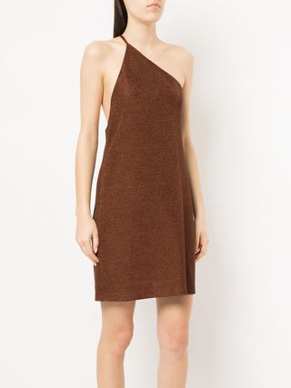 Kacey Devlin + One Shoulder Metallic Mini Dress