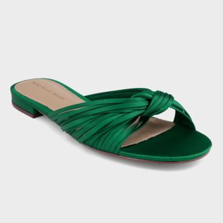 Who What Wear + Grace Satin Knotted Slide Sandals