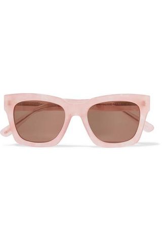 Ganni + Alice Square-Frame Glittered Acetate Sunglasses