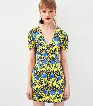 Zara + Short Printed Dress