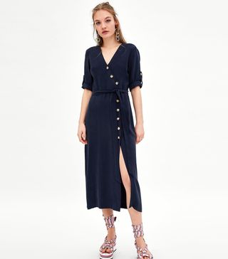 Zara + Midi Dress With Buttons