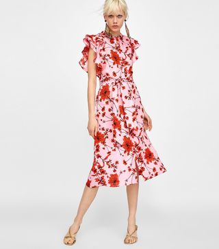 Zara + Floral Print Linen Tunic